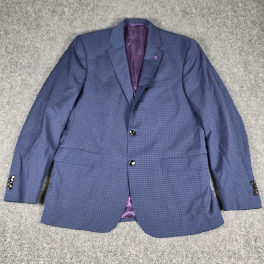 Ted Baker Suit Mens 35R Blue Micro Check Wool Blend Jay CT Slim Fit 2-Piece - Picture 11 of 16